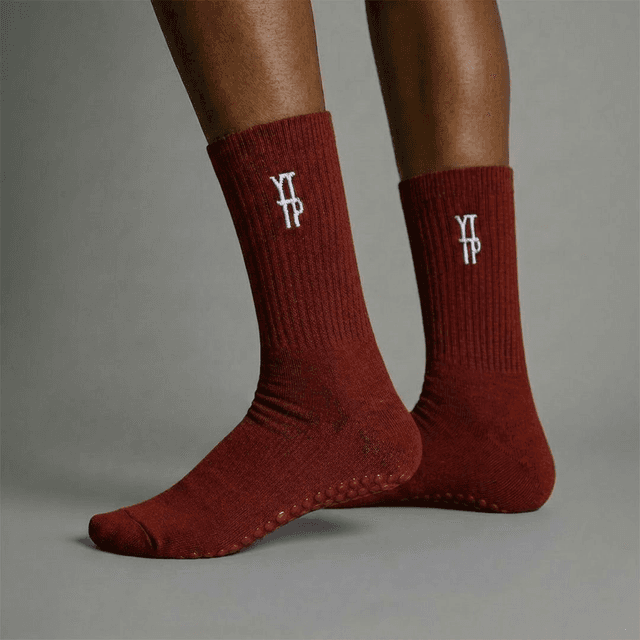 YTTP Brown Pilates Grip Socks