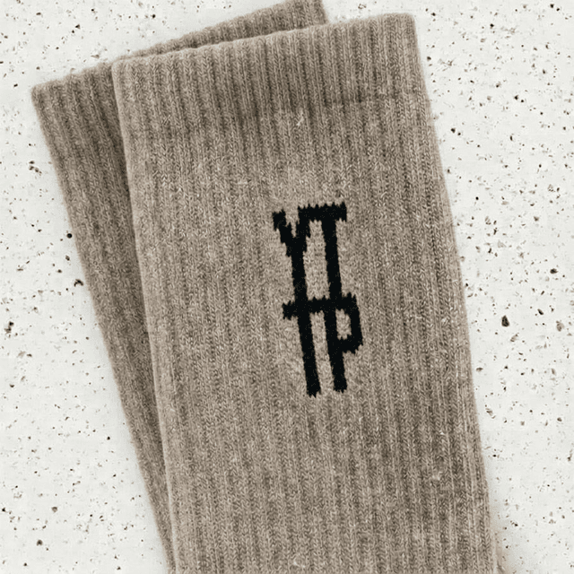 YTTP Greige Pilates Grip Socks